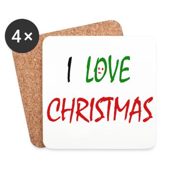 I Love Christmas - Coasters (set of 4) - white - Front