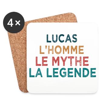 Lucas L'Homme Le Mythe La Legende - Dessous de verre (lot de 4) - blanc - Devant