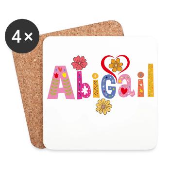 Personalized Abigail Name - Coasters (set of 4) - white - Front