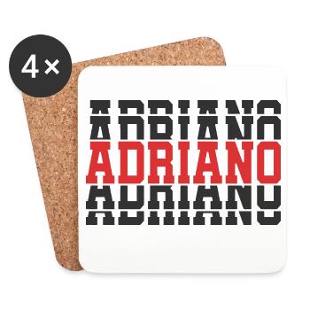Adriano t-shirt t-shirt gift idea stacked text - Coasters (set of 4) - white - Front