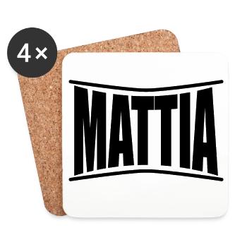 Mattia T-Shirt T-Shirt Geschenkidee - Untersetzer (4er-Set) - Weiß - Vorne