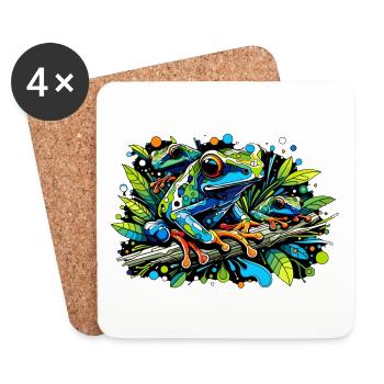 frosch - Untersetzer (4er-Set) - Weiß - Vorne