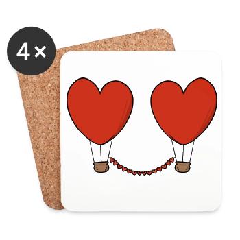 Fliegen mit Liebe - Untersetzer (4er-Set) - Weiß - Vorne