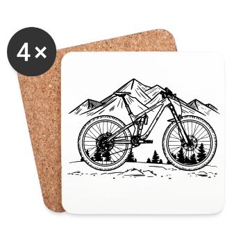 Mountain bike - Coasters (set of 4) - white - Front