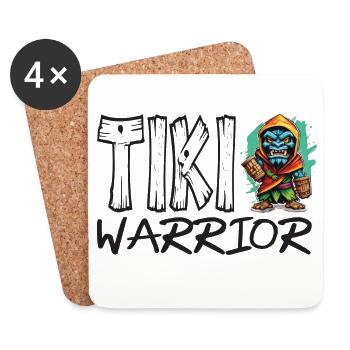 Tiki Krieger Kollektion - Untersetzer (4er-Set) - Weiß - Vorne