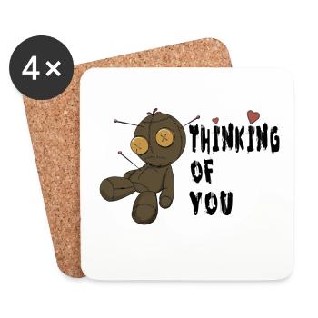 Thinking of you - Untersetzer (4er-Set) - Weiß - Vorne