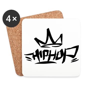 Graffiti Tag HipHop King 01 1C - Dessous de verre (lot de 4) - blanc - Devant
