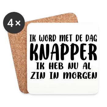 I'm getting more and more handsome. Looking forward to tomorrow # - Coasters (set of 4) - white - Front