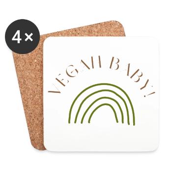 VEGAN BABY! - Untersetzer (4er-Set) - Weiß - Vorne