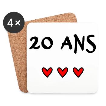 JAHRESTAG. ALLES GUTE ZUM GEBURTSTAG. ALLES GUTE ZUM GEBURTSTAG. - Untersetzer (4er-Set) - Weiß - Vorne