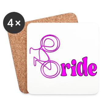 MARIÉE CYCLISTE VÉLO - Dessous de verre (lot de 4) - blanc - Devant