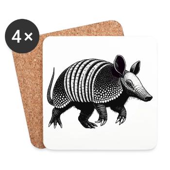 Armadillo Gürteltier - Coasters (set of 4) - white - Front