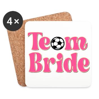 TEAM BRIDE PLAYING FOOTBALL - MARRIAGE - Coasters (set of 4) - white - Front