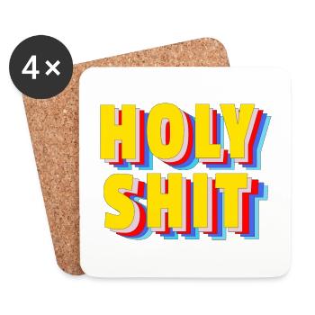 Holy Shit - - Coasters (set of 4) - white - Front