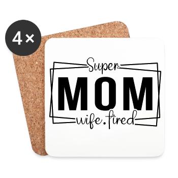 Super Mom Super Wife - Coasters (set of 4) - white - Front