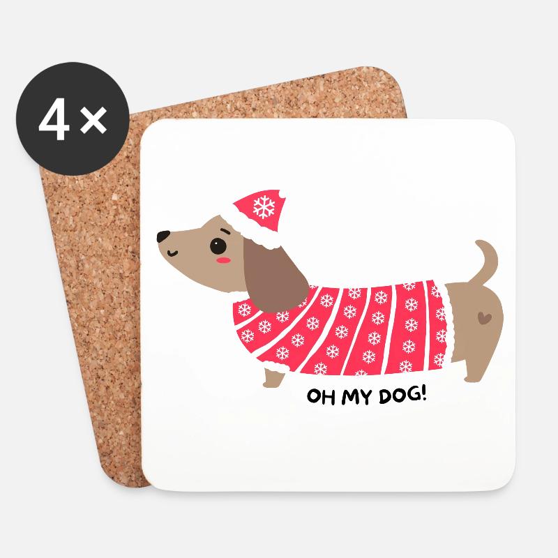 Oh my dog! - Untersetzer (4er-Set) - Weiß