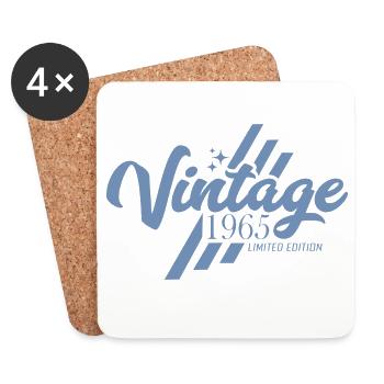 Anniversaire Vintage Rétro 1965 - Dessous de verre (lot de 4) - blanc - Devant