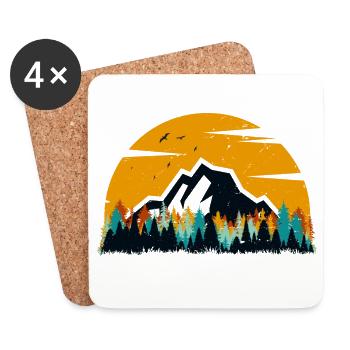 Sunset Mountain Forest - Coasters (set of 4) - white - Front
