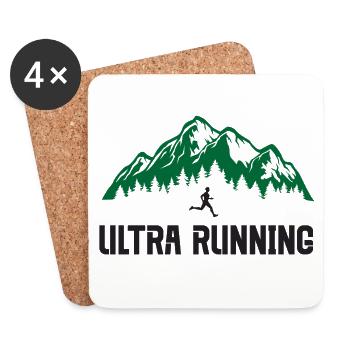 Ultra course à pied - Dessous de verre (lot de 4) - blanc - Devant