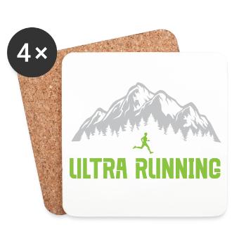 Ultra course à pied - Dessous de verre (lot de 4) - blanc - Devant