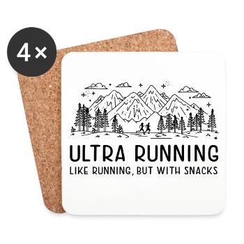 Ultra Running - wie Laufen, aber mit Snacks - Untersetzer (4er-Set) - Weiß - Vorne