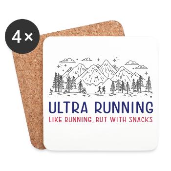 Ultra Running - Like Running, but with Snacks - Coasters (set of 4) - white - Front