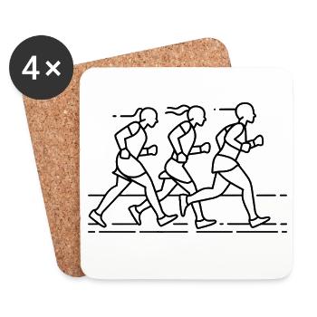 Runners Line Art - Coasters (set of 4) - white - Front