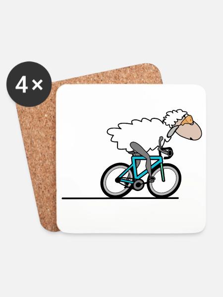 Rennrad Radfahren - Untersetzer (4er-Set) - Weiß