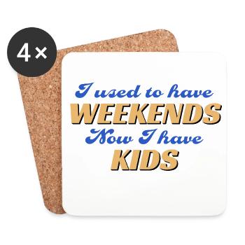 No Weekends Since Kids Chemise - Dessous de verre (lot de 4) - blanc - Devant