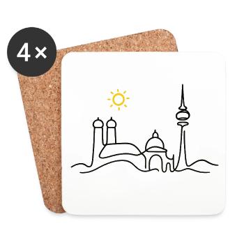 München - Untersetzer (4er-Set) - Weiß - Vorne
