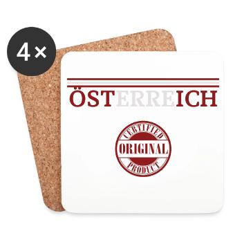 Austrian pride, flag of Austria - Coasters (set of 4) - white - Front
