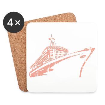 Cruise Ship Cruise Ship Luxury - Coasters (set of 4) - white - Front