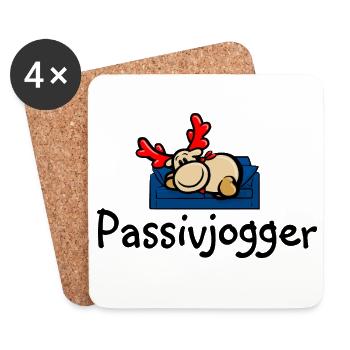 Reindeer Elmondo on the couch as a passive jogger - Coasters (set of 4) - white - Front