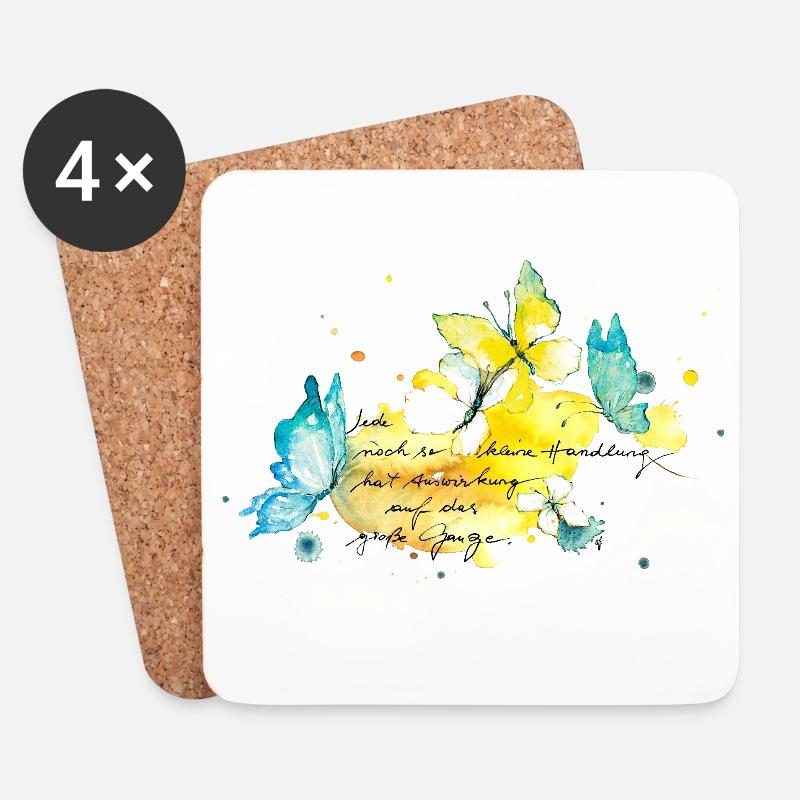 Schmetterlinge.Auswirkungen jeder kleinen Handlung - Untersetzer (4er-Set) - Weiß