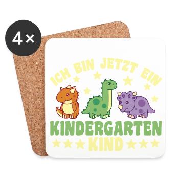 Maternelle Dino Je suis maintenant un - Dessous de verre (lot de 4) - blanc - Devant