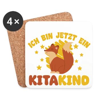 I'm now a daycare child 2025 Kita Fuchs - Coasters (set of 4) - white - Front