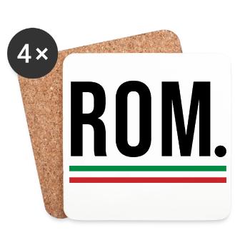 🇮🇹 ROM – Chemise de ville minimaliste en Italie- - Dessous de verre (lot de 4) - blanc - Devant