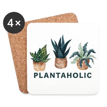 Citation drôle d'un amateur de jardinage Plantaholic - Dessous de verre (lot de 4) - blanc - Devant