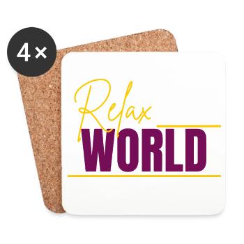 Relax world - Coasters (set of 4) - white - Front