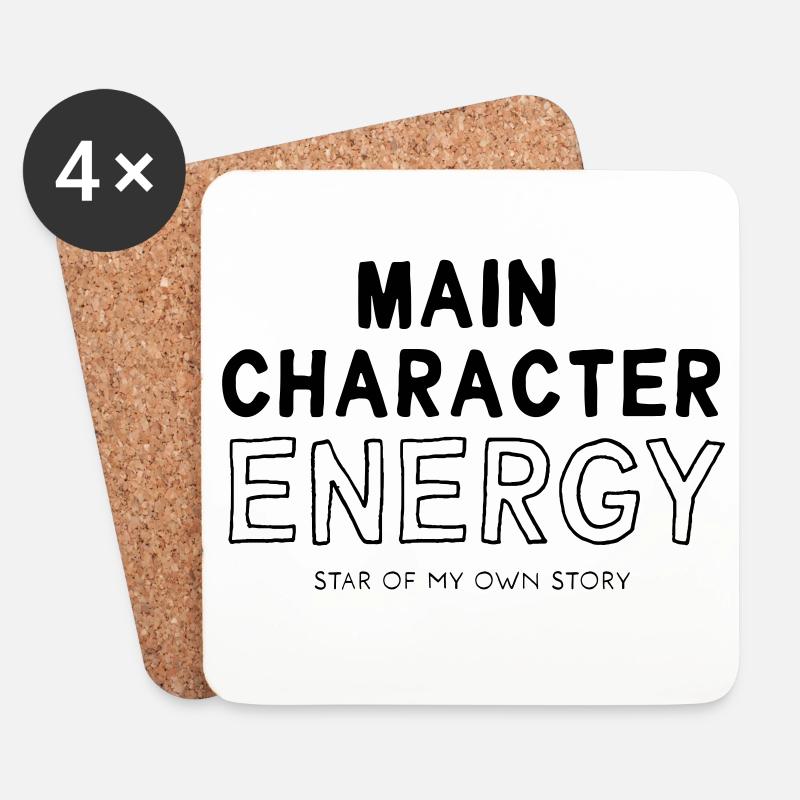 Main Character Energy - Untersetzer (4er-Set) - Weiß