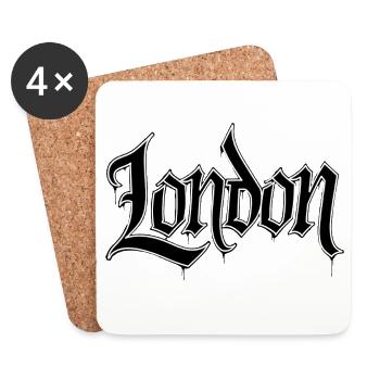 Graphic London typography design - Coasters (set of 4) - white - Front