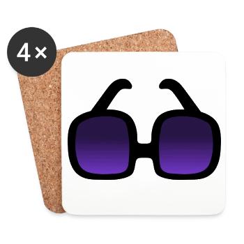 Gradient Purple Square Sunglasses Design - Coasters (set of 4) - white - Front