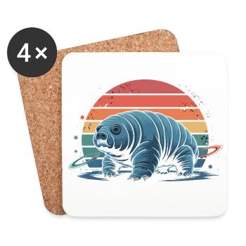 Imaginative Space Dog - Coasters (set of 4) - white - Front