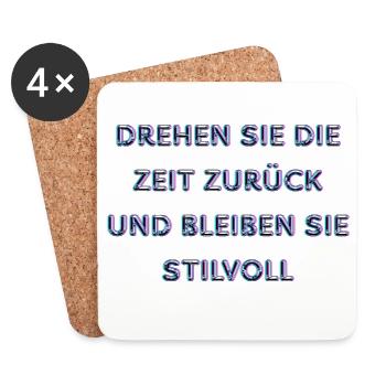 Neon lettering in retro style - Coasters (set of 4) - white - Front