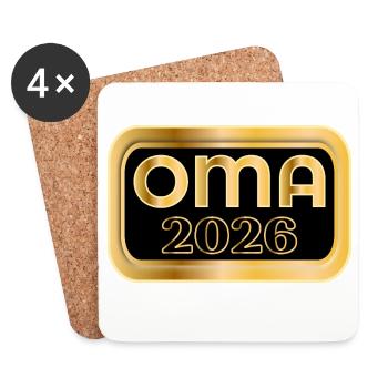 GRANDMA 2026 BABY ANNOUNCEMENT - Coasters (set of 4) - white - Front