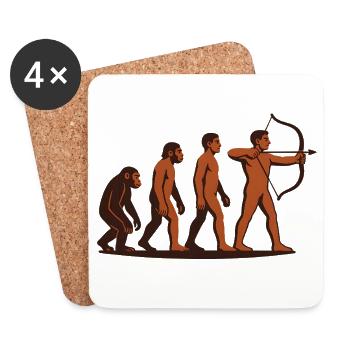 Evolution Bogenschießen Bogen Ziel Bogenschütze - Untersetzer (4er-Set) - Weiß - Vorne