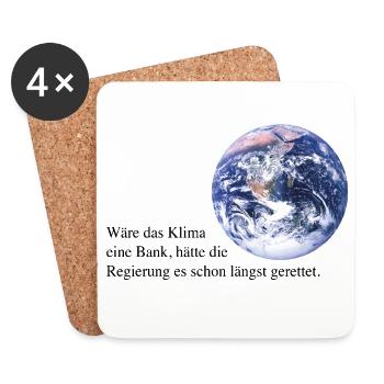 Wäre das Klima eine Bank! - Untersetzer (4er-Set) - Weiß - Vorne