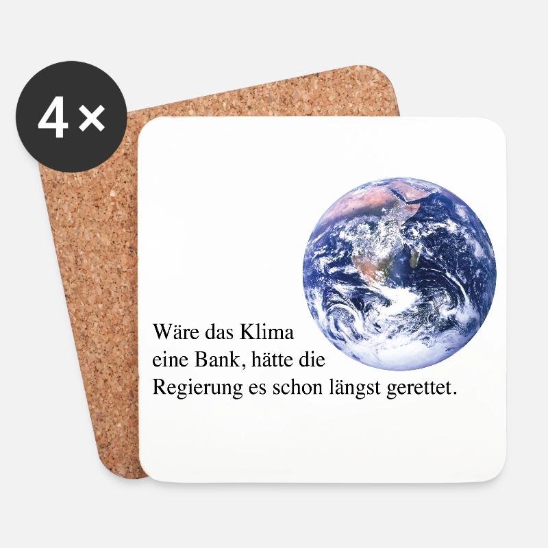 Wäre das Klima eine Bank! - Untersetzer (4er-Set) - Weiß