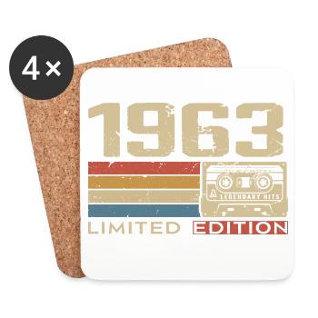 Légendes 1963 Millésime 1963 Jubilé 1963 vintage  - Dessous de verre (lot de 4) - blanc - Devant
