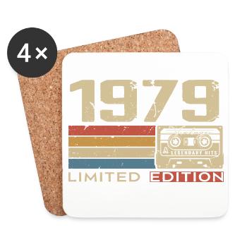 Legenden 1979 Jahrgang 1979 Jubiläum Jahrgang 1979 - Untersetzer (4er-Set) - Weiß - Vorne